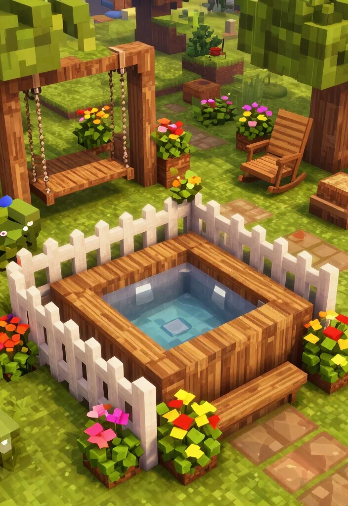15 Cool Minecraft Hot Tub Ideas to Build in Your Base 43 15 Cool Minecraft Hot Tub Ideas to Build in Your Base 13. Country Garden Hot Tub 0