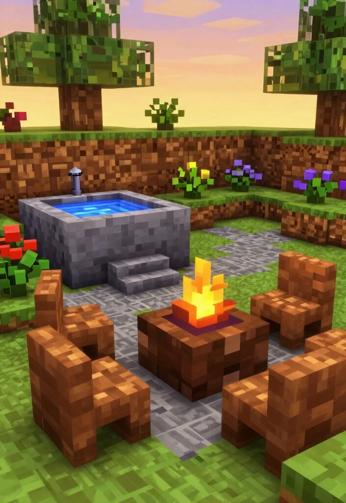 15 Cool Minecraft Hot Tub Ideas to Build in Your Base 29 15 Cool Minecraft Hot Tub Ideas to Build in Your Base 9. Fire and Water Combo 0
