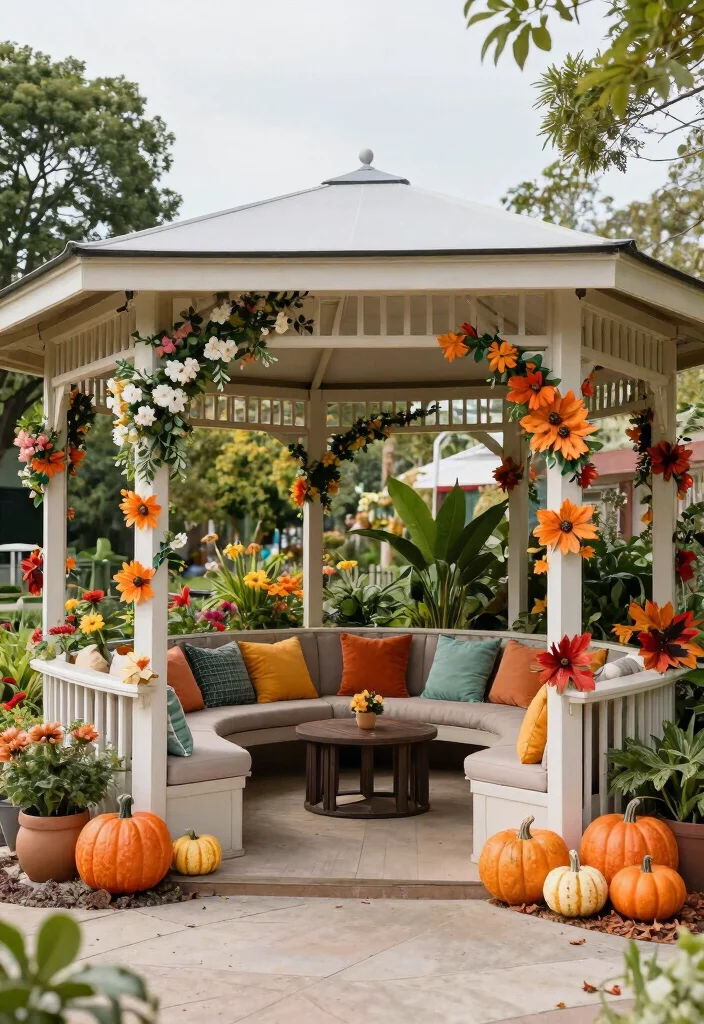 15 Creative Bloxburg Pavilion Ideas to Build Today 14. Seasonal Pavilion 0