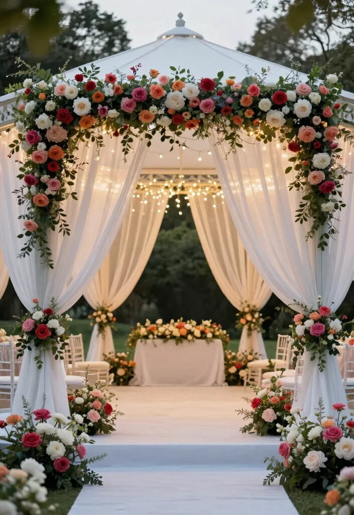 15 Creative Bloxburg Pavilion Ideas to Build Today 5. Elegant Wedding Pavilion 0