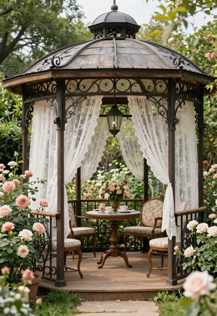 15 Creative Bloxburg Pavilion Ideas to Build Today 7. Vintage Garden Pavilion 0