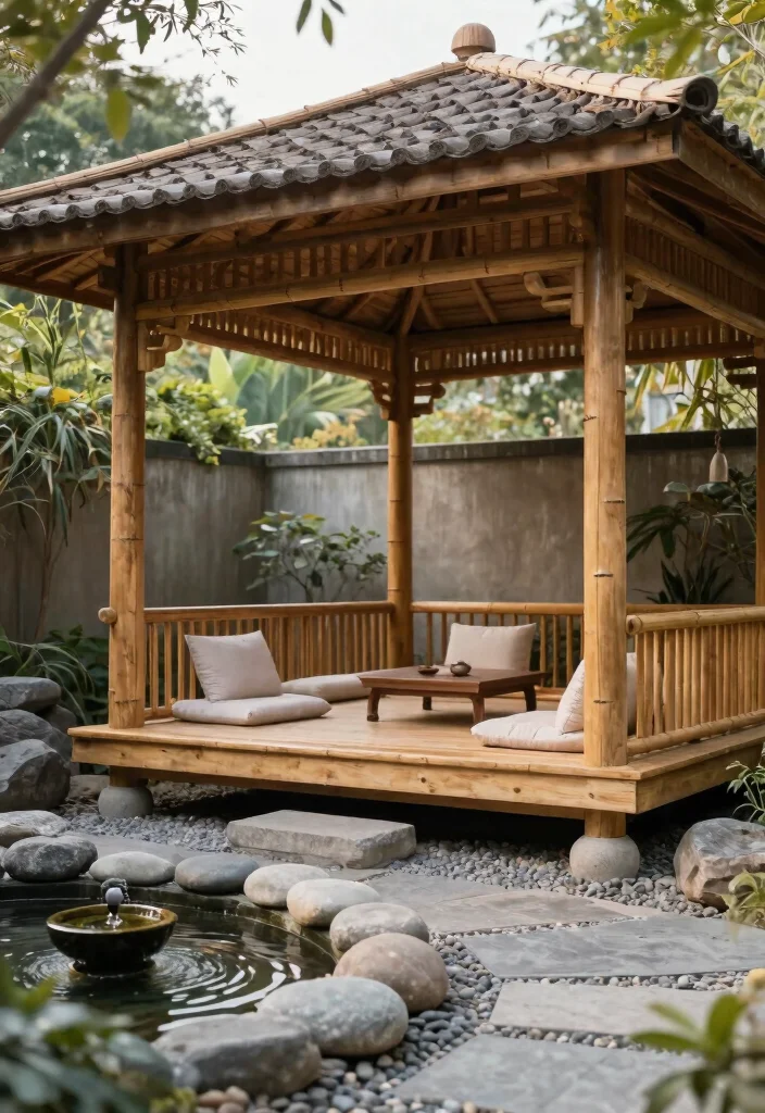 15 Creative Bloxburg Pavilion Ideas to Build Today 9. Zen Meditation Pavilion 0