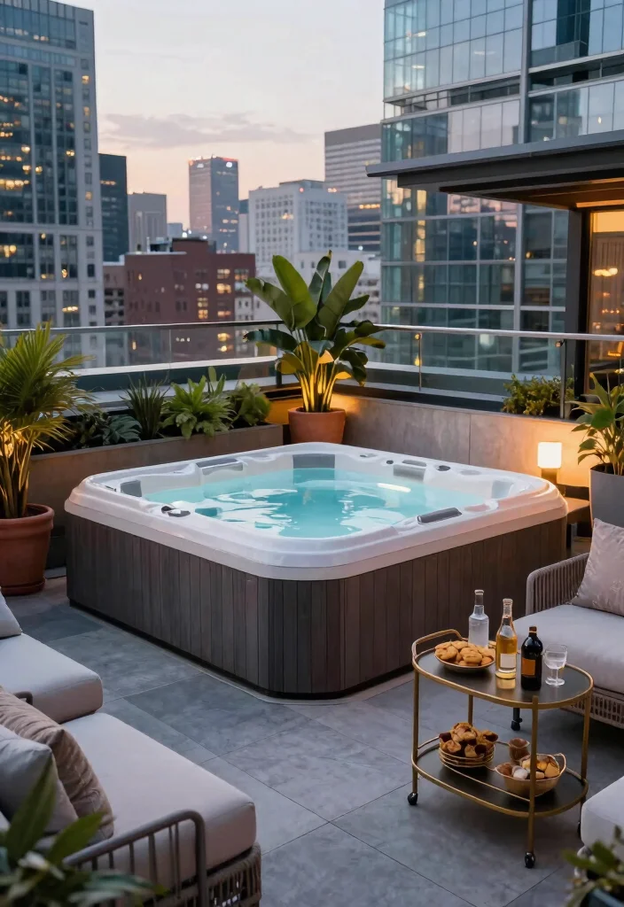 15 Creative Bloxburg Spa Tub Ideas for Your Virtual Mansion 14. Urban Rooftop Hot Tub 0