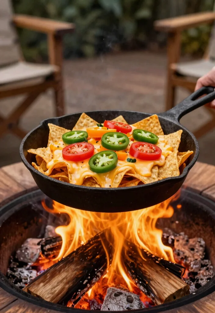 15 Delicious Fire Pit Snack Ideas Beyond Just Smores 2. Campfire Nachos 0