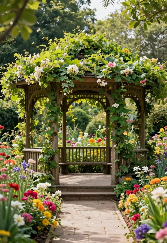 15 Stunning Gazebo Inspiration Images for Your Next Project 7. Integrated Garden Gazebo A Floral Paradise 0