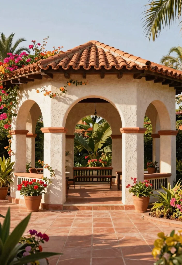 15 Trendsetting Pavilion Designs for Outdoor Perfection 40 15 Trendsetting Pavilion Designs for Outdoor Perfection 10. Mediterranean Style Gazebo 0