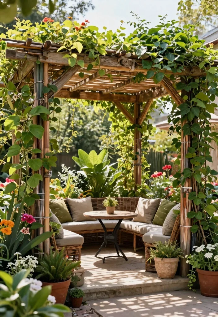 15 Trendsetting Pavilion Designs for Outdoor Perfection 13 15 Trendsetting Pavilion Designs for Outdoor Perfection 3. Eco Conscious Pergola 0