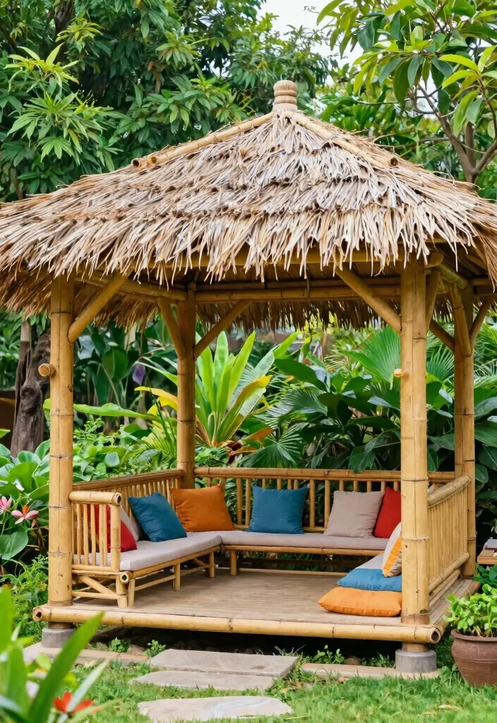 15 Trendsetting Pavilion Designs for Outdoor Perfection 38 15 Trendsetting Pavilion Designs for Outdoor Perfection 8. Sustainable Bamboo Gazebo 0