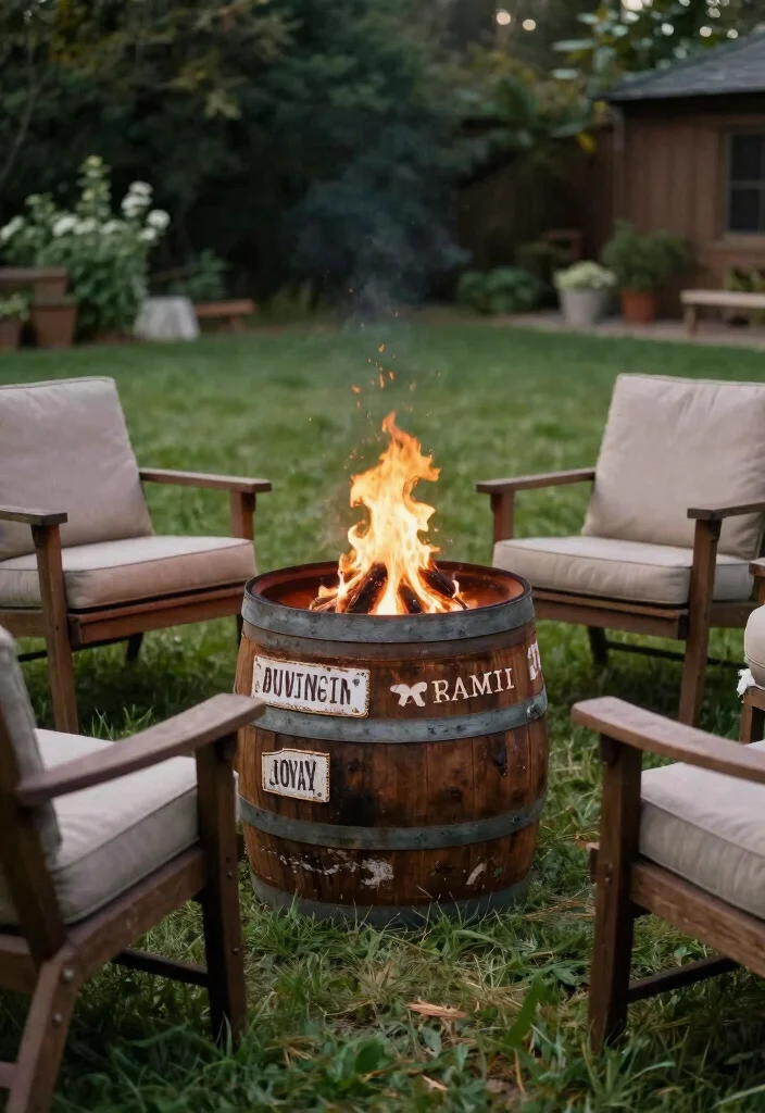 15 Unique Fire Pit Styles That Will Make Neighbors Jealous 4. Rustic Barrel Fire Pit 0