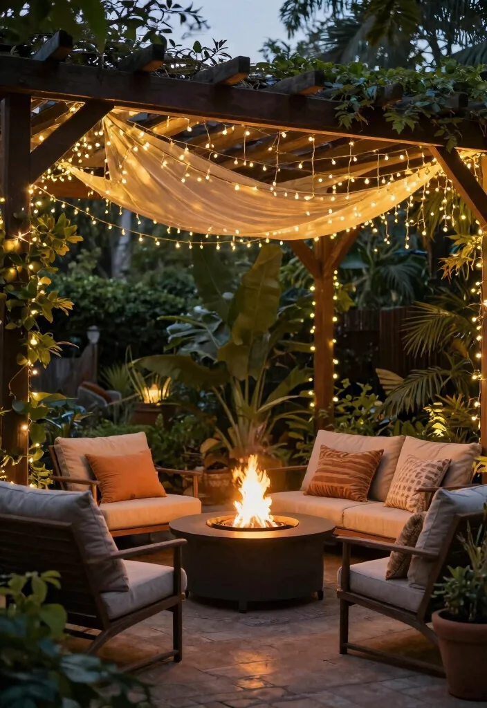 17 Dreamy Backyard Fire Pit Ideas for Cozy Nights 64 17 Dreamy Backyard Fire Pit Ideas for Cozy Nights 14. A Fire Pit Under a Pergola 0