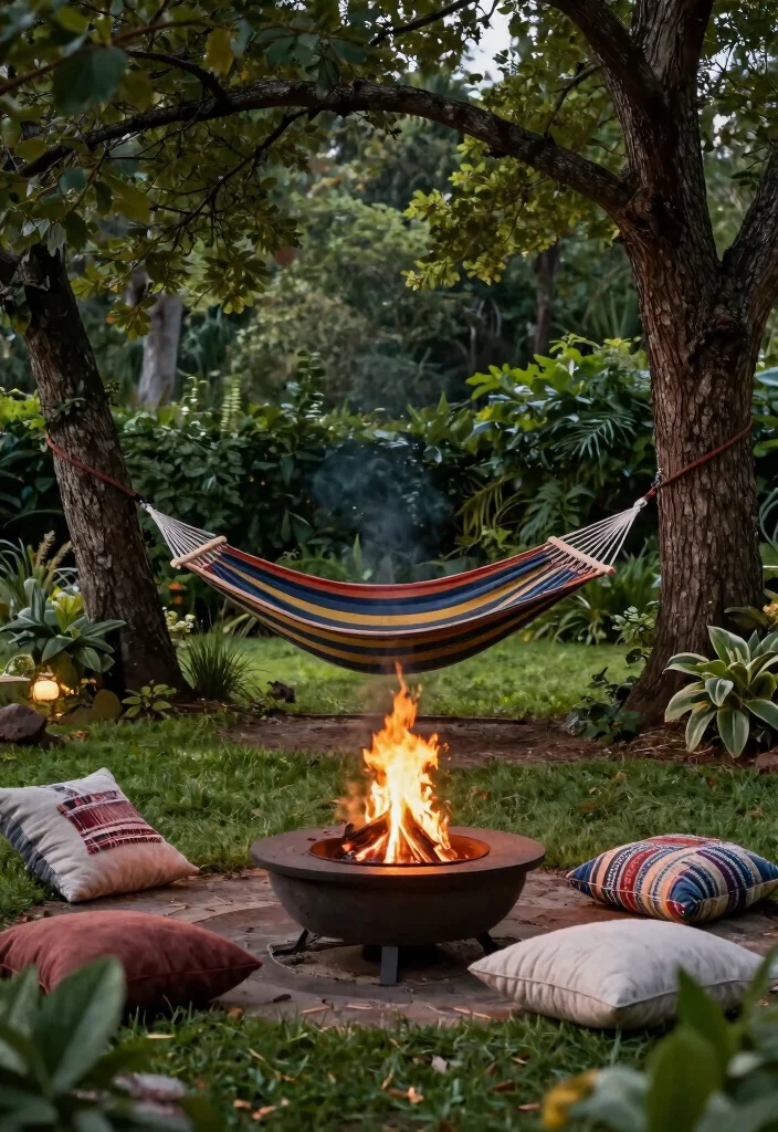 17 Dreamy Backyard Fire Pit Ideas for Cozy Nights 66 17 Dreamy Backyard Fire Pit Ideas for Cozy Nights 16. A Fire Pit with a Hammock 0