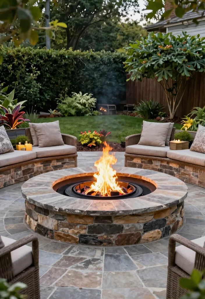 17 Dreamy Backyard Fire Pit Ideas for Cozy Nights 17 17 Dreamy Backyard Fire Pit Ideas for Cozy Nights 7. Circular Paver Fire Pit 0