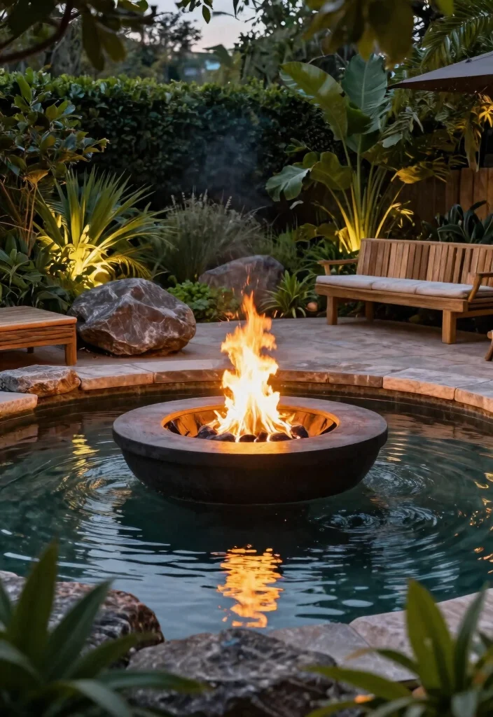 17 Dreamy Backyard Fire Pit Ideas for Cozy Nights 29 17 Dreamy Backyard Fire Pit Ideas for Cozy Nights 9. Fire Pit with a Water Feature 0