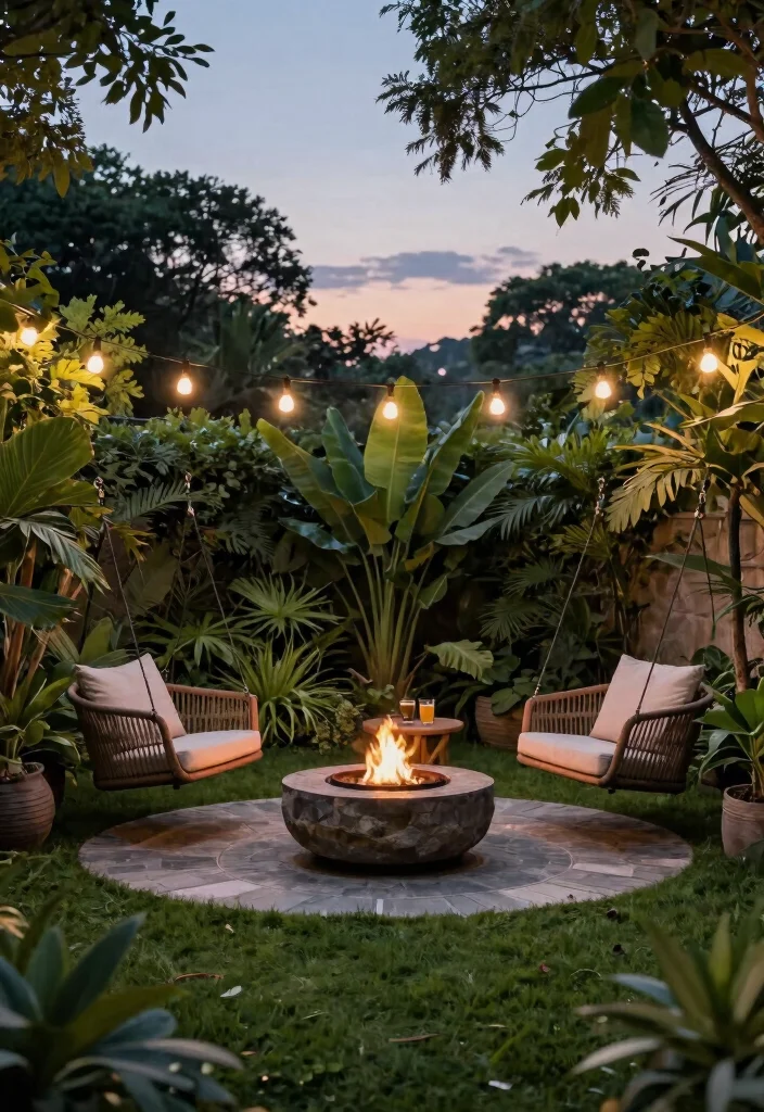 5 Playful Fire Pit Ideas Backyard with Swings So Fun 1. Cozy Corner Fire Pit with Swing Chairs 0