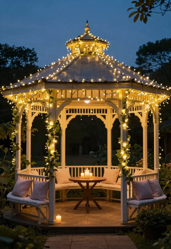 5 Romantic Gazebo Engagement Ideas Shell Say Yes 2. Enchanted Evening with Fairy Lights 0