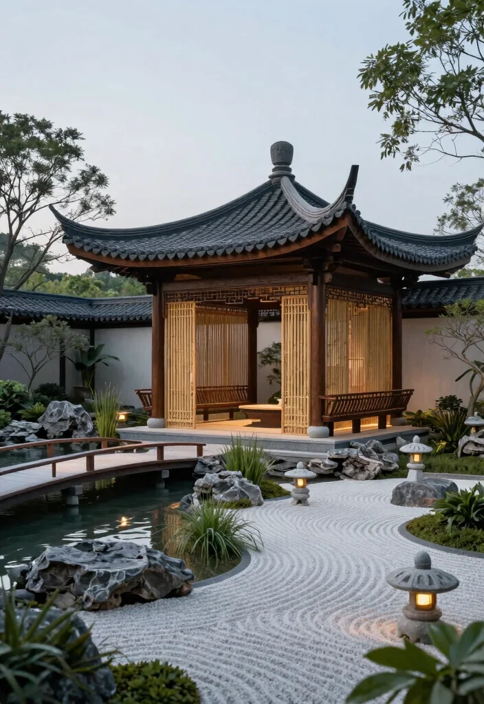 5 Serene Pond Gazebo Ideas for Ultimate Peace 2. Asian Inspired Pavilion 0