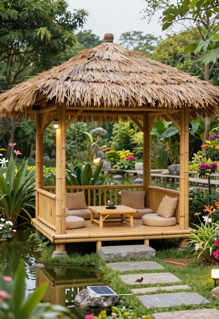 5 Serene Pond Gazebo Ideas for Ultimate Peace 5. Eco Friendly Bamboo Gazebo 0