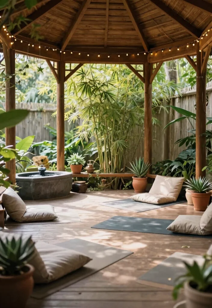 5 Smart Gazebo Gym Ideas for Outdoor Workouts 12 5 Smart Gazebo Gym Ideas for Outdoor Workouts 2. Yoga and Meditation Oasis 0