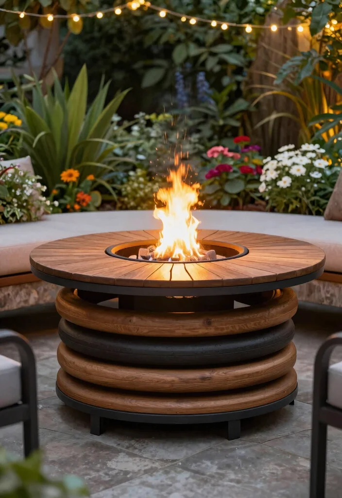 5 Unique Tractor Rim Fire Pit Ideas Upcycled Cheap 2. Multi Rim Fire Pit Table 0