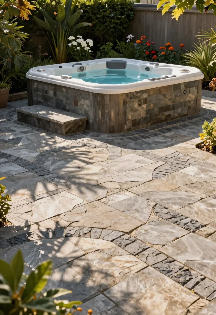 6 Best Hot Tub Foundation Ideas: Safe & Level 34 6 Best Hot Tub Foundation Ideas Safe Level 4. Paver Stone Bases 0