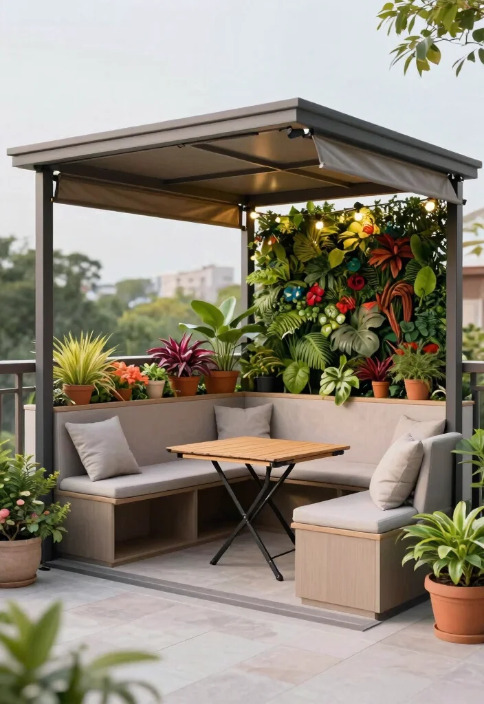 6 Compact Balcony Pavilion Ideas for Apartment Living 6. Multi Functional Pavilion 0