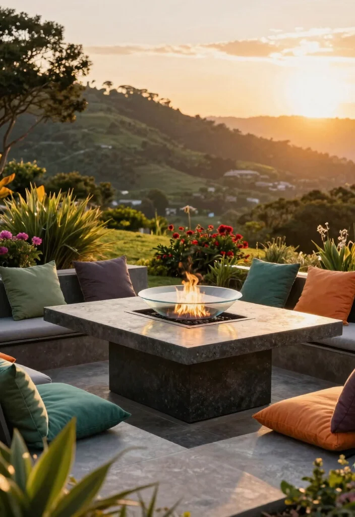 6 Genius Hillside Fire Pit Ideas for Sloped Backyards 2 6 Genius Hillside Fire Pit Ideas for Sloped Backyards 2. Elevated Fire Table 0