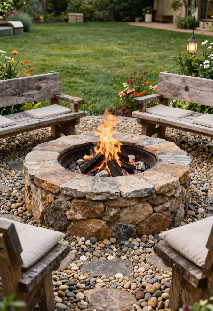 6 Heavy Duty Fire Pit Ring Ideas to Define Your Space 1. Rustic Stone Fire Pit Ring 0