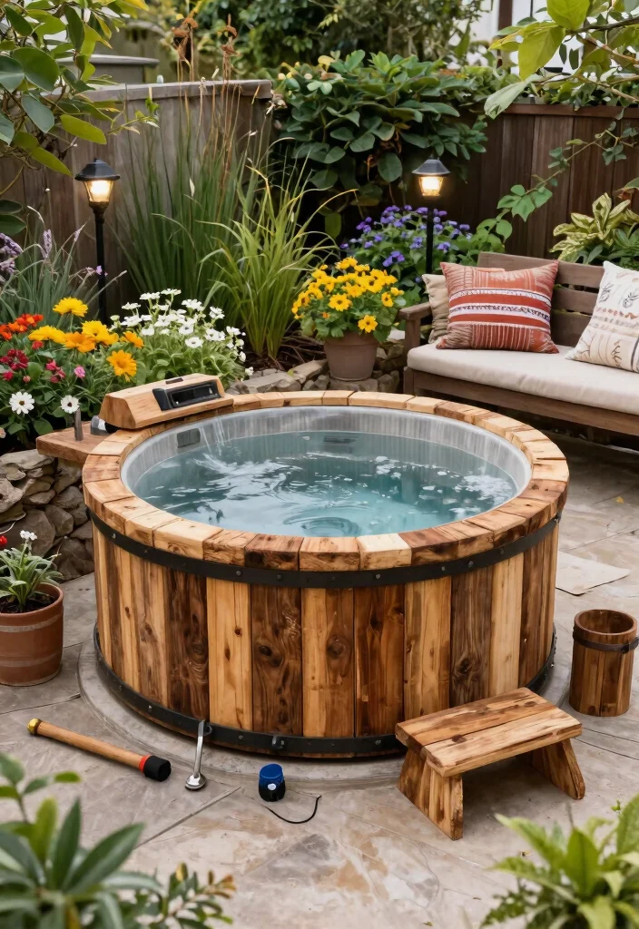 6 Rustic Wood Fired Hot Tub Garden Ideas for Eco Lovers 6. The Eco Friendly DIY Hot Tub 0