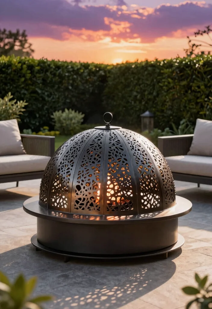 6 Smart Fire Pit Cover Ideas to Protect Your Investment 12 6 Smart Fire Pit Cover Ideas to Protect Your Investment 2. Stylish Metal Dome 0