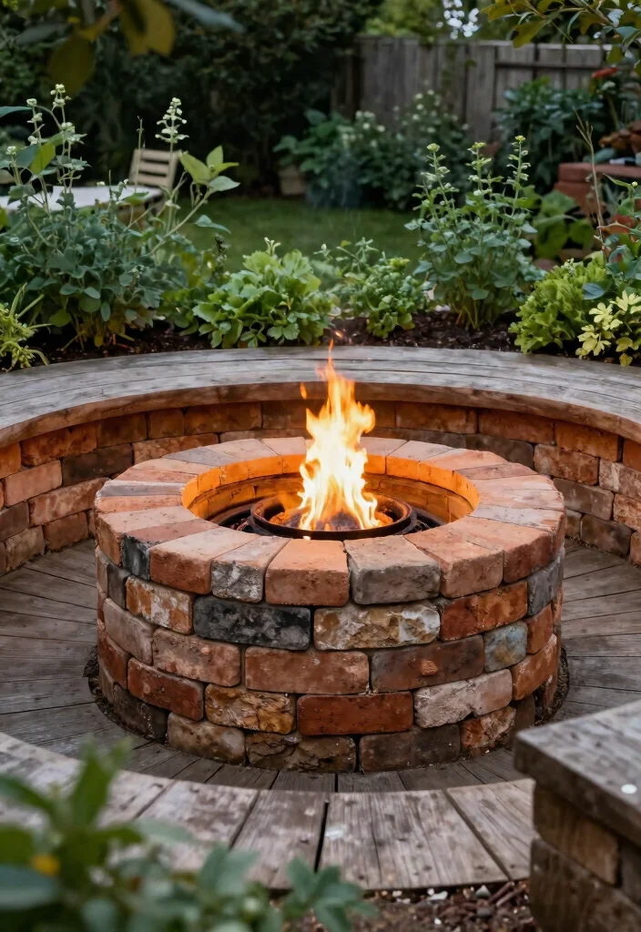 6 Smart Retaining Wall Fire Pit Ideas for Sloped Yards 3. Eco Friendly Fire Pit with Recycled Materials 0