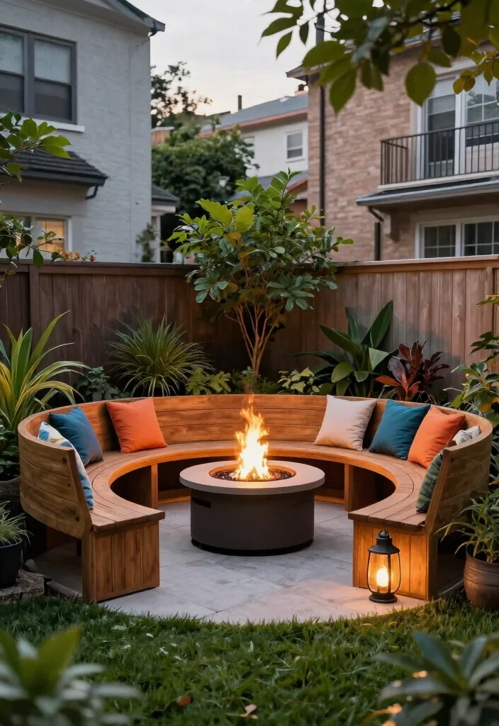 6 Space Saving Corner Fire Pit Ideas for Small Yards 5. Fire Pit with Integrated Seating and Storage 0