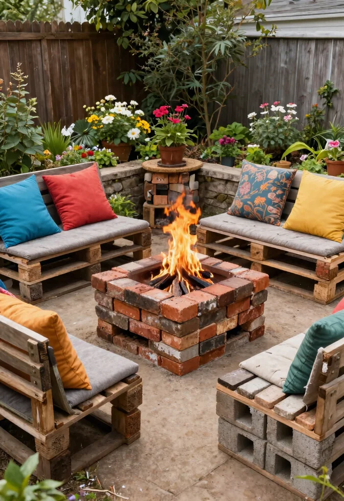 6 Space Saving Corner Fire Pit Ideas for Small Yards 6. DIY Fire Pit Made from Recycled Materials 0
