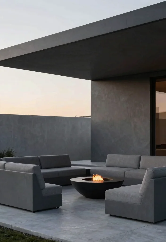 6 Stunning Pergola Fire Pit Ideas for All Weather Comfort 2. Modern Minimalism 0