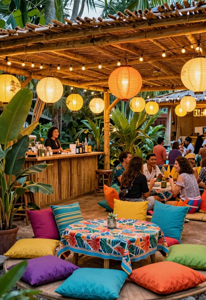 6 Tropical Bamboo Gazebo Ideas for a Beachy Vibe 5. Tropical Party Central Gazebo for Gatherings 0