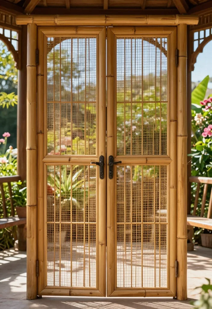 6 Unique Gazebo Entry Ideas From Screen to Sliding 1. Airy Screen Doors Bringing Nature Indoors 0