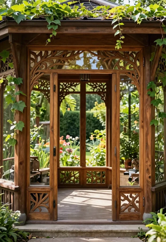 6 Unique Gazebo Entry Ideas From Screen to Sliding 3. Biophilic Designs Doors that Blend with Nature 0