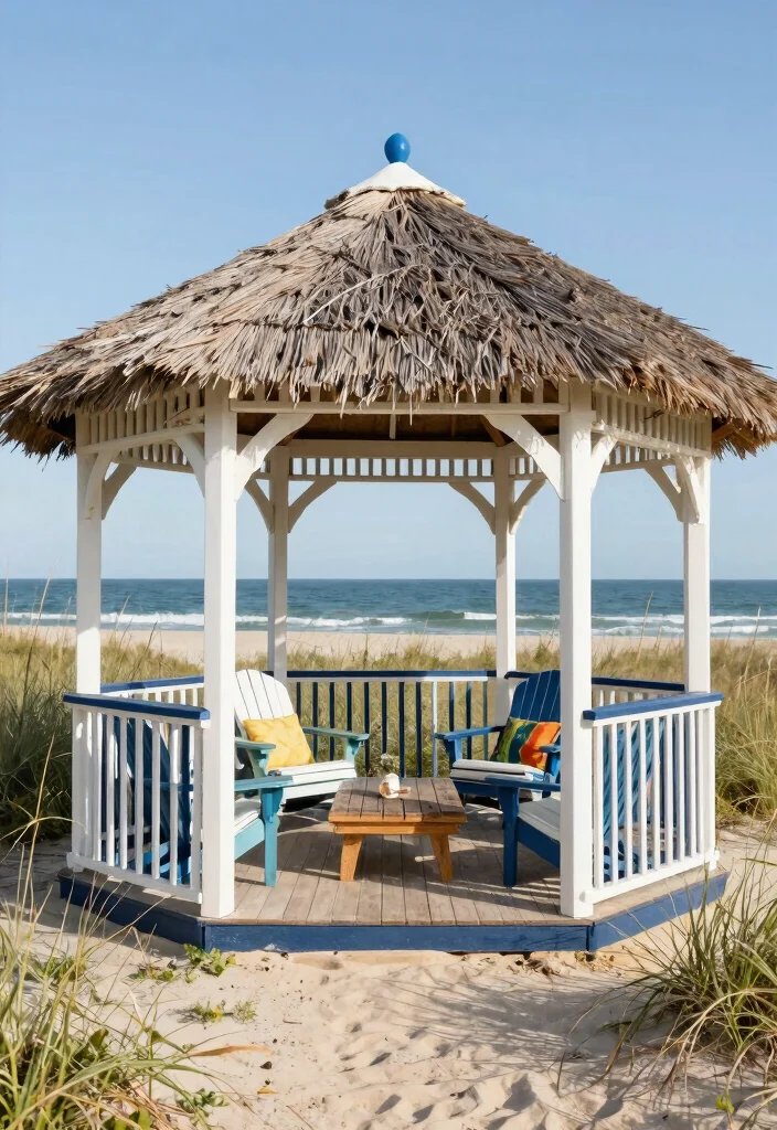 7 Beautiful Beach Gazebo Ideas for Coastal Homes 1. Nautical Retreat 0