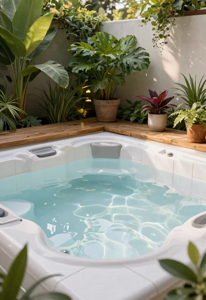7 Beautiful Hot Tub Tile Ideas for a Custom Look 6. Minimalist White Tiles 0