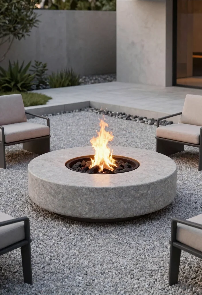 7 Beautiful Stone Fire Pit Ideas for a Natural Aesthetic 12 7 Beautiful Stone Fire Pit Ideas for a Natural Aesthetic 2. Modern Minimalist Stone Fire Pit 0