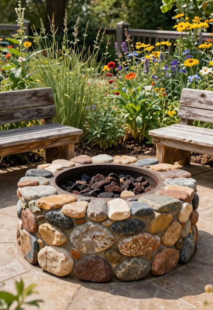 7 Beautiful Stone Fire Pit Ideas for a Natural Aesthetic 21 7 Beautiful Stone Fire Pit Ideas for a Natural Aesthetic 3. Eco Friendly Recycled Stone Fire Pit 0