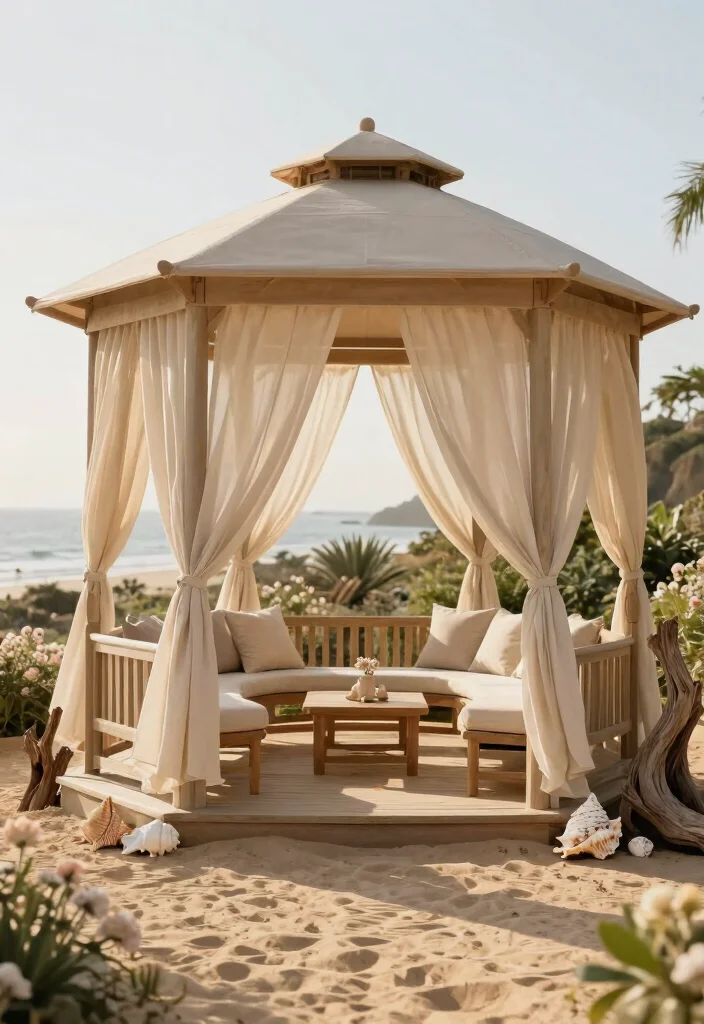 7 Best Gazebo Colors Ideas to Match Your Home Style 2. Sandy Beige 0