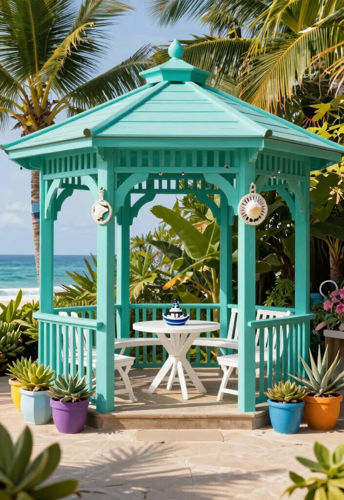 7 Best Gazebo Colors Ideas to Match Your Home Style 3. Oceanic Teal 0
