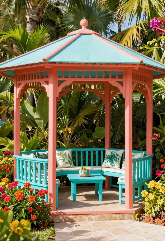 7 Best Gazebo Colors Ideas to Match Your Home Style 5. Tropical Coral 0