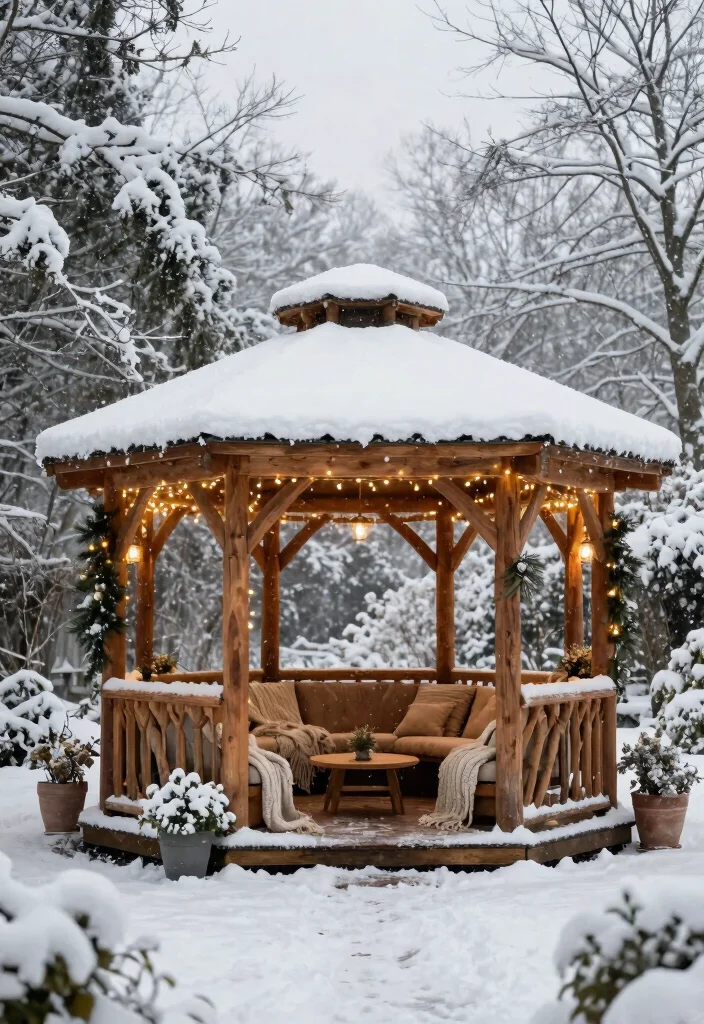 7 Best Hardtop Gazebo Ideas for Snow Heavy Rain 1. Rustic Wooden Gazebo Retreat 0
