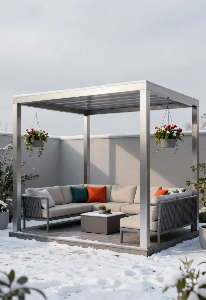 7 Best Hardtop Gazebo Ideas for Snow Heavy Rain 2. Modern Aluminum Gazebo 0