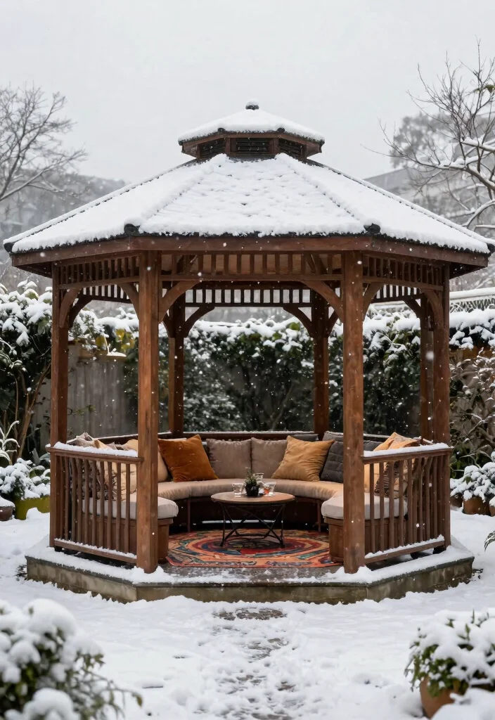 7 Best Hardtop Gazebo Ideas for Snow Heavy Rain 4. Cozy Canopy Gazebo 0