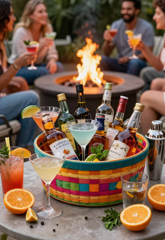 7 Creative Fire Pit Raffle Basket Ideas for Your Event 25 7 Creative Fire Pit Raffle Basket Ideas for Your Event 5. Themed Cocktail Fire Pit Basket 0