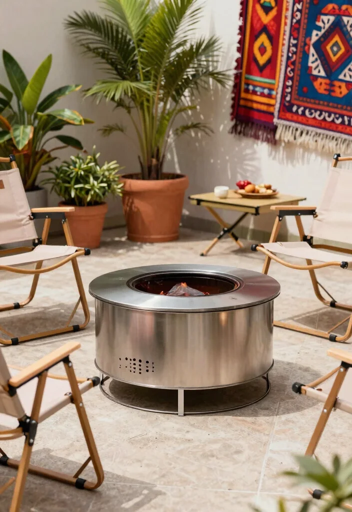 7 Durable Metal Fire Pit Ideas for Industrial Style Patios 4. Portable Metal Fire Pit 0