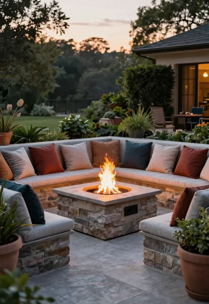 7 High End Sunken Fire Pit Ideas for a Resort Style Feel 4. Integrated Seating Solutions 0