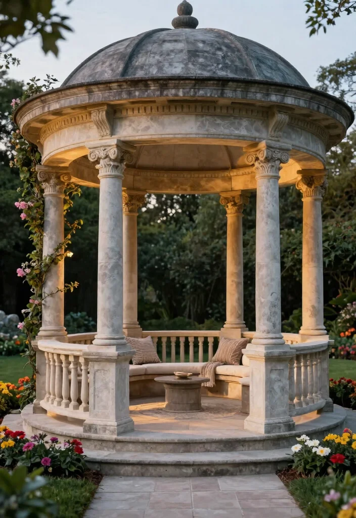 7 Luxurious Stone Gazebo Ideas for a Permanent Look 5. Classic Elegance with Limestone 0
